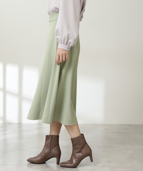 N.（N. Natural Beauty Basic）（エヌエヌナチュラルビューティーベーシック）の「【S Size Line】◆ウエストステッチフレアスカート（スカート・レディース・パープル/ネイビー/ライトグリーン/モカ・SMALL/MEDIUM）」の14枚目の写真