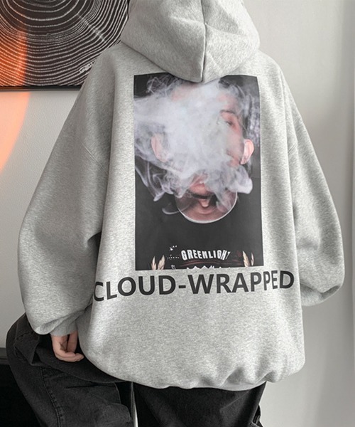 NOWLE（ノウル）の「【NOWLE】バック グラフィック プリント パーカー（パーカー・メンズ・ホワイト/ブラック/グレー・MEDIUM/LARGE/X-LARGE/XX-LARGE）」の3枚目の写真