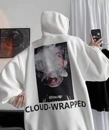 【NOWLE】バック グラフィック プリント パーカー