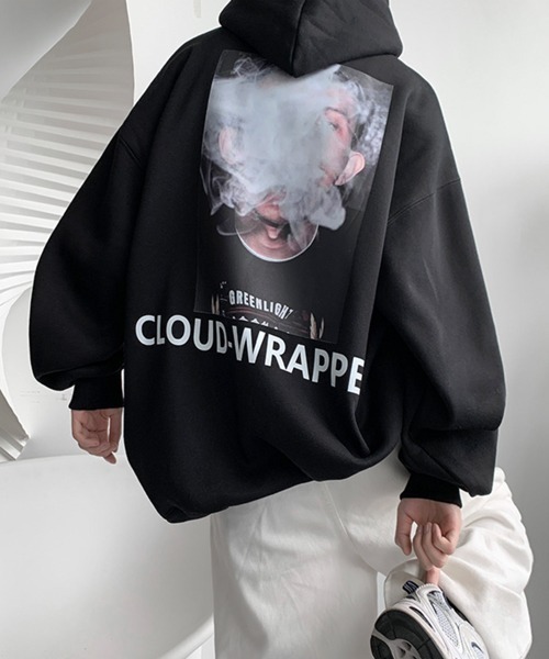 NOWLE（ノウル）の「【NOWLE】バック グラフィック プリント パーカー（パーカー・メンズ・ホワイト/ブラック/グレー・MEDIUM/LARGE/X-LARGE/XX-LARGE）」の2枚目の写真