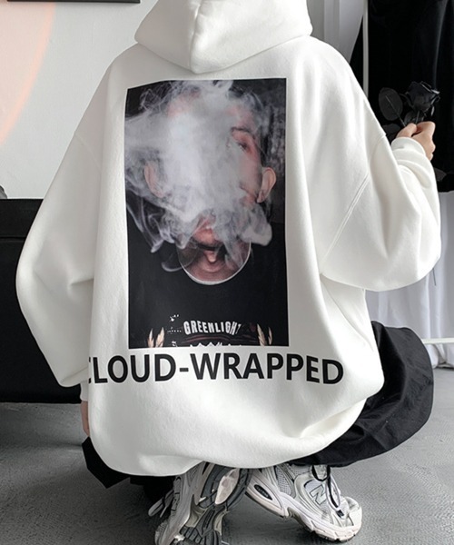 NOWLE（ノウル）の「【NOWLE】バック グラフィック プリント パーカー（パーカー・メンズ・ホワイト/ブラック/グレー・MEDIUM/LARGE/X-LARGE/XX-LARGE）」の4枚目の写真