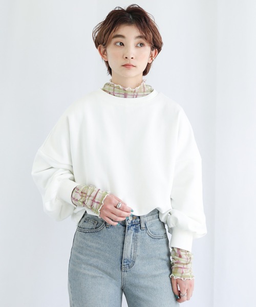 select MOCA(セレクトモカ)の「2022 SS バルーンスリーブショートプルオーバー(Tシャツ/カットソー・レディース・ブラック/オフホワイト/グリーン/ペールイエロー・FREE)」の2枚目の写真