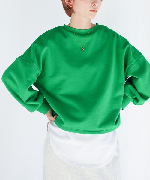 select MOCA(セレクトモカ)の「2022 SS バルーンスリーブショートプルオーバー(Tシャツ/カットソー・レディース・ブラック/オフホワイト/グリーン/ペールイエロー・FREE)」の3枚目の写真