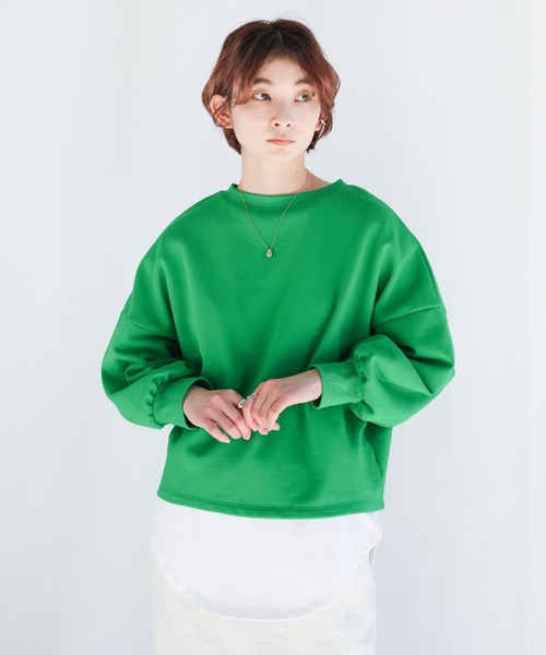 select MOCA(セレクトモカ)の「2022 SS バルーンスリーブショートプルオーバー(Tシャツ/カットソー・レディース・ブラック/オフホワイト/グリーン/ペールイエロー・FREE)」の10枚目の写真