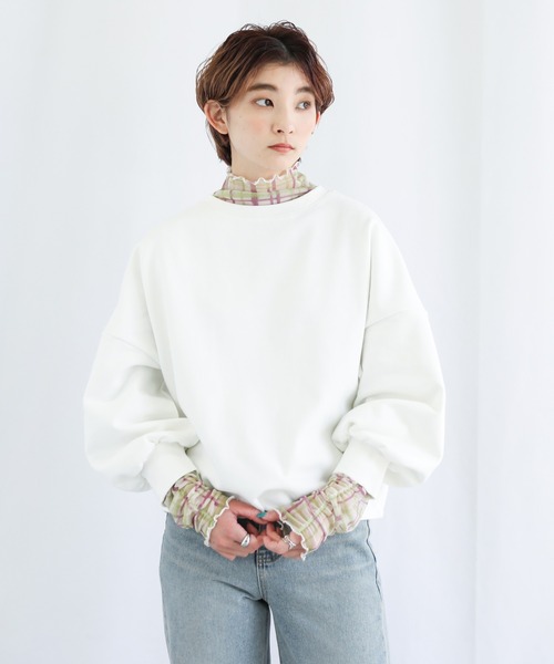 select MOCA(セレクトモカ)の「2022 SS バルーンスリーブショートプルオーバー(Tシャツ/カットソー・レディース・ブラック/オフホワイト/グリーン/ペールイエロー・FREE)」の17枚目の写真