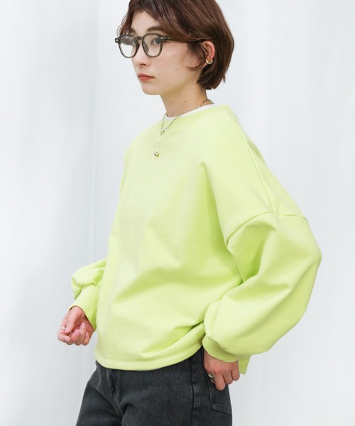 select MOCA(セレクトモカ)の「2022 SS バルーンスリーブショートプルオーバー(Tシャツ/カットソー・レディース・ブラック/オフホワイト/グリーン/ペールイエロー・FREE)」の19枚目の写真