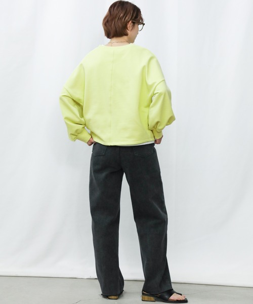 select MOCA(セレクトモカ)の「2022 SS バルーンスリーブショートプルオーバー(Tシャツ/カットソー・レディース・ブラック/オフホワイト/グリーン/ペールイエロー・FREE)」の18枚目の写真