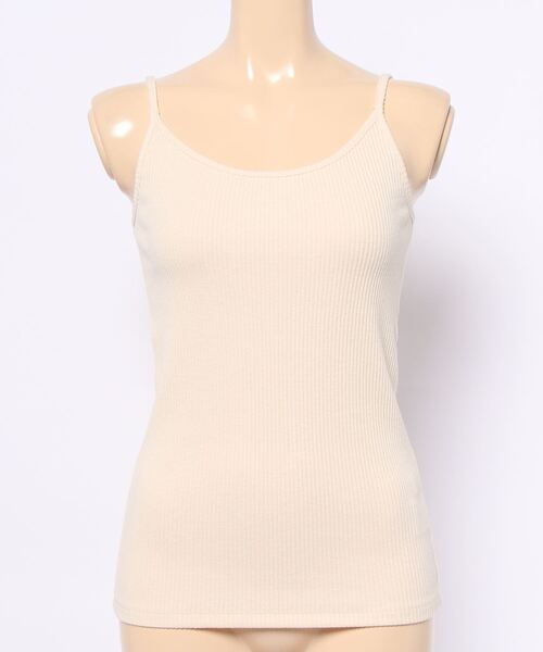 N.(N. Natural Beauty Basic)(エヌエヌナチュラルビューティーベーシック)の「三角テレコインナー(キャミソール・レディース・ホワイト/ブラック/ベージュ・MEDIUM)」の8枚目の写真