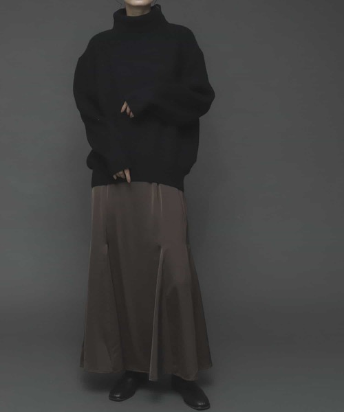 SENSE OF PLACE by URBAN RESEARCH（センスオブプレイスバイアーバンリサーチ）の「ストレッチアルパカビッグタートルセーター（ニット/セーター・レディース・イエロー/アイボリー/ブラック・ONE）」の2枚目の写真