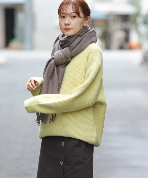 SENSE OF PLACE by URBAN RESEARCH（センスオブプレイスバイアーバンリサーチ）の「ストレッチアルパカビッグタートルセーター（ニット/セーター・レディース・イエロー/アイボリー/ブラック・ONE）」の5枚目の写真