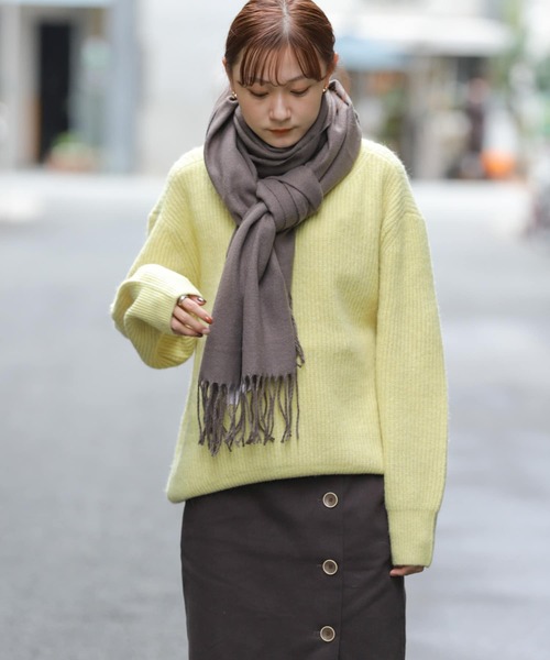 SENSE OF PLACE by URBAN RESEARCH（センスオブプレイスバイアーバンリサーチ）の「ストレッチアルパカビッグタートルセーター（ニット/セーター・レディース・イエロー/アイボリー/ブラック・ONE）」の6枚目の写真