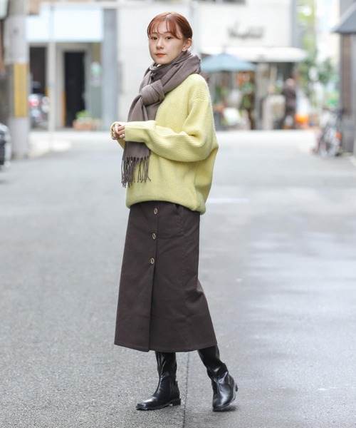 SENSE OF PLACE by URBAN RESEARCH（センスオブプレイスバイアーバンリサーチ）の「ストレッチアルパカビッグタートルセーター（ニット/セーター・レディース・イエロー/アイボリー/ブラック・ONE）」の8枚目の写真