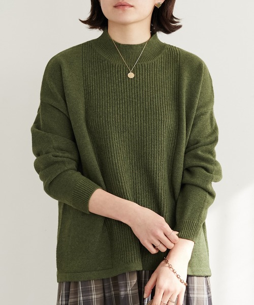 CRAFT STANDARD BOUTIQUE（クラフトスタンダードブティック）の「ポンチョ風ニットプルオーバー　＊◆（ニット/セーター・レディース・グリーン/チャコールグレー/ブラック/ベージュ/ライトブラウン・FREE）」の5枚目の写真