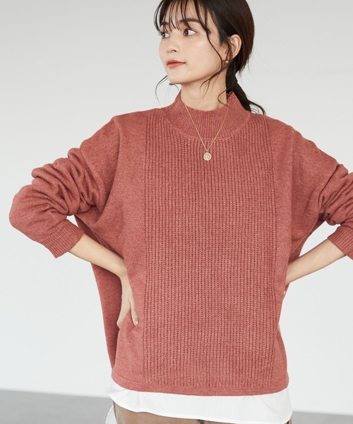 CRAFT STANDARD BOUTIQUE（クラフトスタンダードブティック）の「ポンチョ風ニットプルオーバー　＊◆（ニット/セーター・レディース・グリーン/チャコールグレー/ブラック/ベージュ/ライトブラウン・FREE）」の4枚目の写真