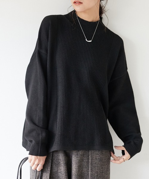 CRAFT STANDARD BOUTIQUE（クラフトスタンダードブティック）の「ポンチョ風ニットプルオーバー　＊◆（ニット/セーター・レディース・グリーン/チャコールグレー/ブラック/ベージュ/ライトブラウン・FREE）」の2枚目の写真