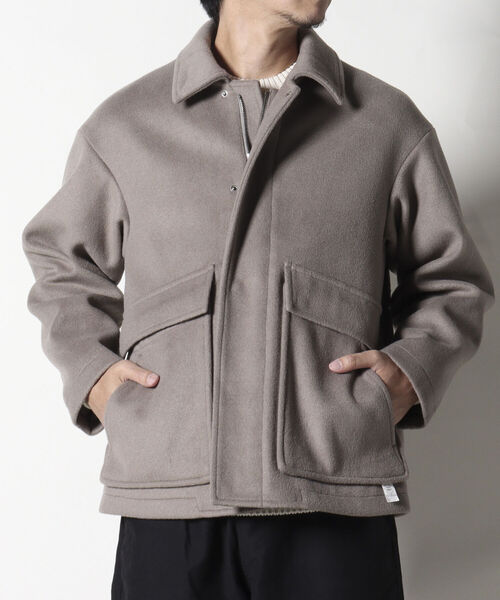NOLLEY'S goodman（ノーリーズグッドマン）の「【WORK ABOUT/ワークアバウト】BOMBER JACKET　ボマージャケット　ショート　メルトン（ブルゾン・メンズ・チャコールグレー/サックスブルー/グレイッシュベージュ・LARGE/SMALL/MEDIUM）」の21枚目の写真