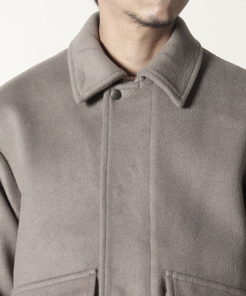 NOLLEY'S goodman（ノーリーズグッドマン）の「【WORK ABOUT/ワークアバウト】BOMBER JACKET　ボマージャケット　ショート　メルトン（ブルゾン・メンズ・チャコールグレー/サックスブルー/グレイッシュベージュ・LARGE/SMALL/MEDIUM）」の20枚目の写真