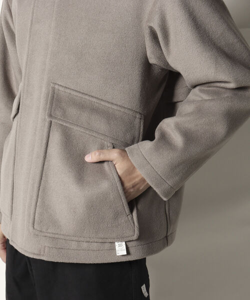 NOLLEY'S goodman（ノーリーズグッドマン）の「【WORK ABOUT/ワークアバウト】BOMBER JACKET　ボマージャケット　ショート　メルトン（ブルゾン・メンズ・チャコールグレー/サックスブルー/グレイッシュベージュ・LARGE/SMALL/MEDIUM）」の18枚目の写真