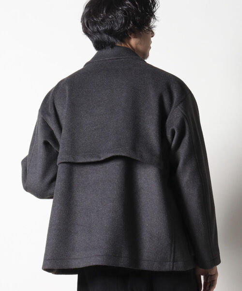 NOLLEY'S goodman（ノーリーズグッドマン）の「【WORK ABOUT/ワークアバウト】BOMBER JACKET　ボマージャケット　ショート　メルトン（ブルゾン・メンズ・チャコールグレー/サックスブルー/グレイッシュベージュ・LARGE/SMALL/MEDIUM）」の8枚目の写真