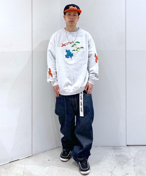 XLARGE 2022 SS BONSAI カエル 盆栽 刺繍 スウェット XLARGE（エクストララージ）の「BONSAI CREWNECK SWEAT