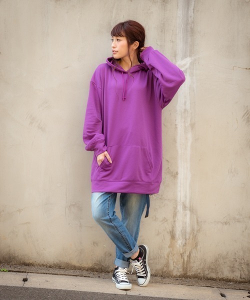 裏毛スウェットBIGロングパーカー/オーバーサイズ（パーカー）｜MGV（エムジーヴィー）