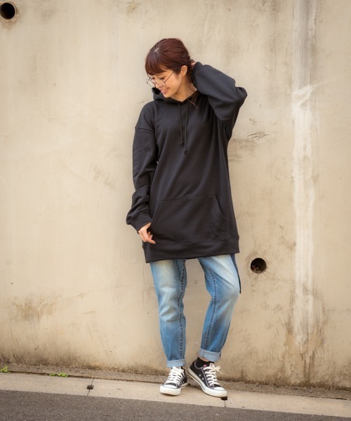 裏毛スウェットBIGロングパーカー/オーバーサイズ（パーカー）｜MGV（エムジーヴィー）