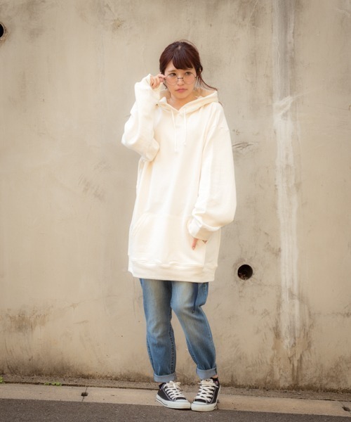 裏毛スウェットBIGロングパーカー/オーバーサイズ（パーカー）｜MGV（エムジーヴィー）