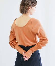 バックオープンロングスリーブサーマルカットソー