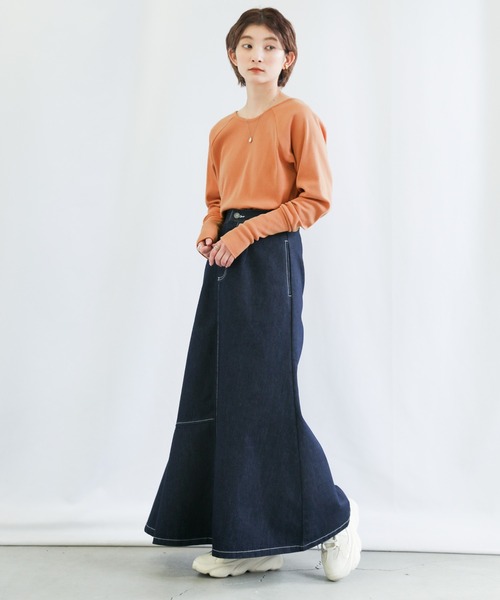 select MOCA（セレクトモカ）の「バックオープンロングスリーブサーマルカットソー（Tシャツ/カットソー・レディース・ブラック/オレンジ/ライトグリーン/アイボリー・FREE）」の11枚目の写真