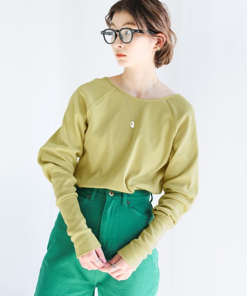 select MOCA（セレクトモカ）の「バックオープンロングスリーブサーマルカットソー（Tシャツ/カットソー・レディース・ブラック/オレンジ/ライトグリーン/アイボリー・FREE）」の18枚目の写真