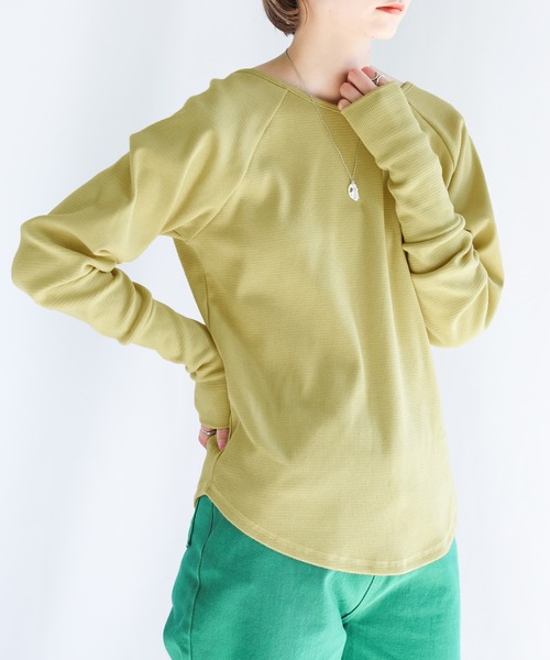 select MOCA（セレクトモカ）の「バックオープンロングスリーブサーマルカットソー（Tシャツ/カットソー・レディース・ブラック/オレンジ/ライトグリーン/アイボリー・FREE）」の20枚目の写真