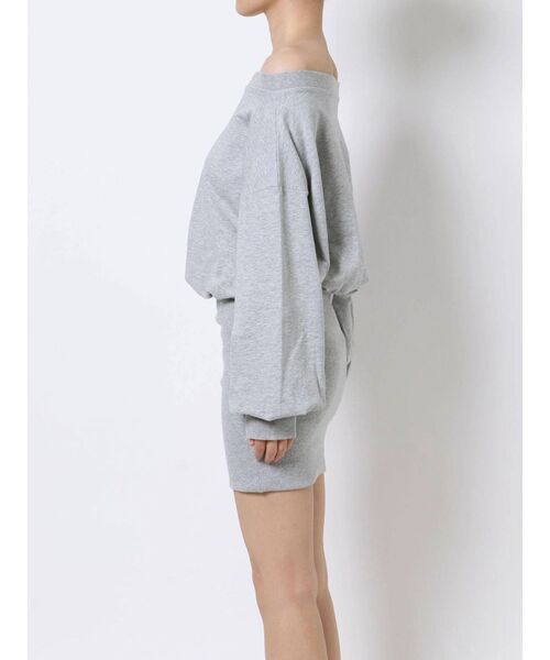 GYDA（ジェイダ）の「ドッキングオフショルスウェットワンピース（ワンピース・レディース・ブラック/グレー/オフホワイト・FREE）」の7枚目の写真
