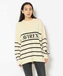 AVIREX | 【直営店限定】L-L/S BORDERLOGO KNIT/ ボーダーロゴニット(ニット/セーター)