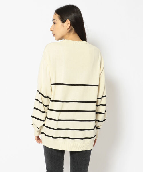 AVIREX(アヴィレックス)の「【直営店限定】L-L/S BORDERLOGO KNIT/ ボーダーロゴニット(ニット/セーター・レディース・イエロー/オフホワイト・FREE)」の3枚目の写真