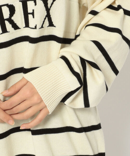 AVIREX(アヴィレックス)の「【直営店限定】L-L/S BORDERLOGO KNIT/ ボーダーロゴニット(ニット/セーター・レディース・イエロー/オフホワイト・FREE)」の7枚目の写真