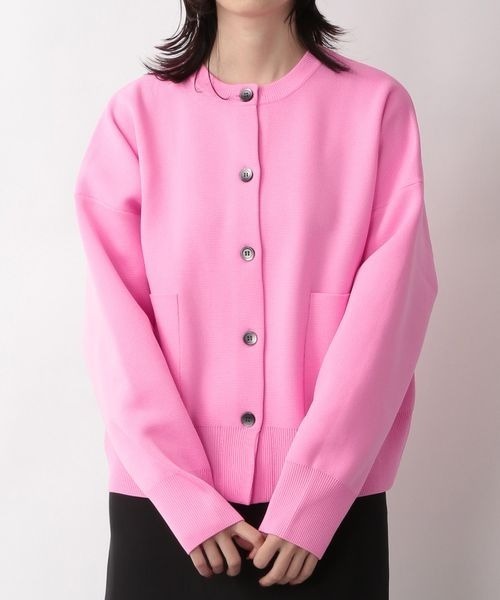 yuw（ユウ）の「ミラノリブクルーカーディガン　262877（カーディガン/ボレロ・レディース・ブラック/グリーン/ピンク・FREE）」の10枚目の写真