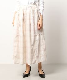 Samansa Mos2 | コットンリネンチェック柄ギャザースカート(スカート)