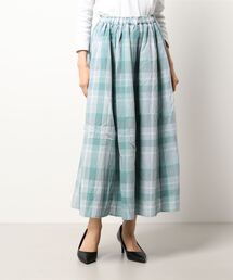 Samansa Mos2 | コットンリネンチェック柄ギャザースカート(スカート)