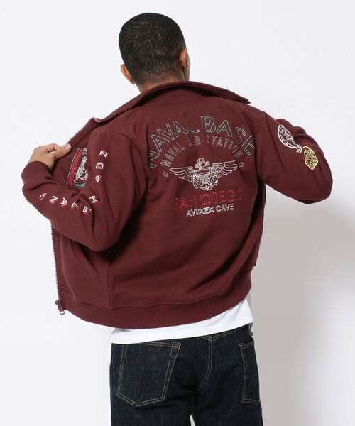 AVIREX(アヴィレックス)の「ネオン カラー ネイバル スタンド ジップ / LONG S LEEVE NEON COLOR NAVAL STAND ZIP / アヴィレックス /AVIREX(スウェット・メンズ・ライトグレー/ブラック/オリーブ/バーガンディー・MEDIUM/XX-LARGE/LARGE/X-LARGE)」の4枚目の写真