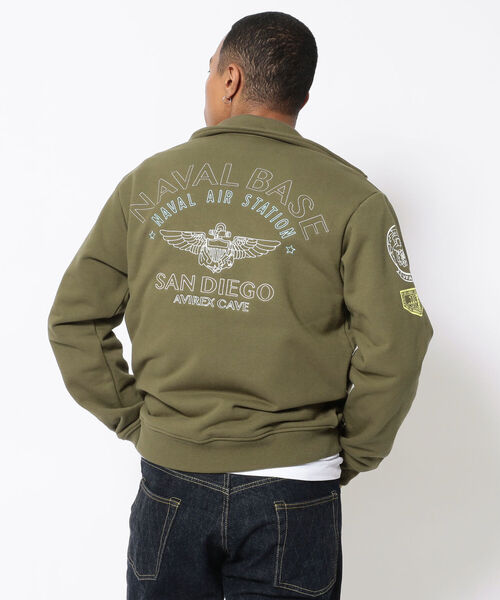 AVIREX(アヴィレックス)の「ネオン カラー ネイバル スタンド ジップ / LONG S LEEVE NEON COLOR NAVAL STAND ZIP / アヴィレックス /AVIREX(スウェット・メンズ・ライトグレー/ブラック/オリーブ/バーガンディー・MEDIUM/XX-LARGE/LARGE/X-LARGE)」の3枚目の写真