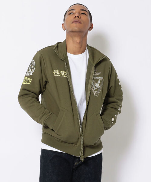 AVIREX(アヴィレックス)の「ネオン カラー ネイバル スタンド ジップ / LONG S LEEVE NEON COLOR NAVAL STAND ZIP / アヴィレックス /AVIREX(スウェット・メンズ・ライトグレー/ブラック/オリーブ/バーガンディー・MEDIUM/XX-LARGE/LARGE/X-LARGE)」の7枚目の写真