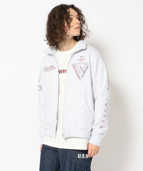 AVIREX(アヴィレックス)の「ネオン カラー ネイバル スタンド ジップ / LONG S LEEVE NEON COLOR NAVAL STAND ZIP / アヴィレックス /AVIREX(スウェット・メンズ・ライトグレー/ブラック/オリーブ/バーガンディー・MEDIUM/XX-LARGE/LARGE/X-LARGE)」の21枚目の写真