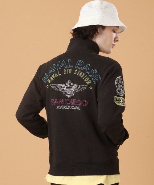 AVIREX(アヴィレックス)の「ネオン カラー ネイバル スタンド ジップ / LONG S LEEVE NEON COLOR NAVAL STAND ZIP / アヴィレックス /AVIREX(スウェット・メンズ・ライトグレー/ブラック/オリーブ/バーガンディー・MEDIUM/XX-LARGE/LARGE/X-LARGE)」の1枚目の写真