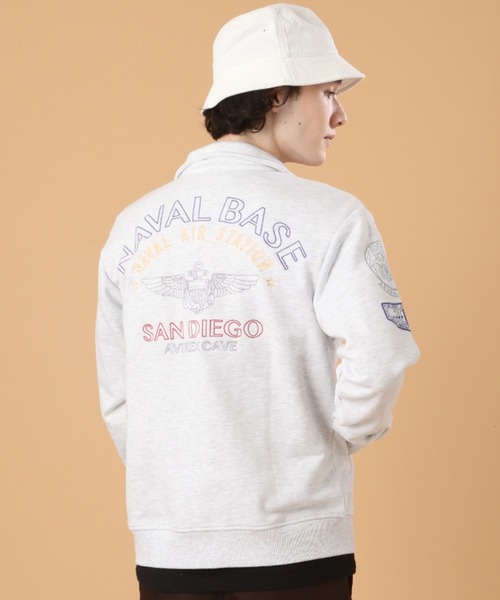 AVIREX(アヴィレックス)の「ネオン カラー ネイバル スタンド ジップ / LONG S LEEVE NEON COLOR NAVAL STAND ZIP / アヴィレックス /AVIREX(スウェット・メンズ・ライトグレー/ブラック/オリーブ/バーガンディー・MEDIUM/XX-LARGE/LARGE/X-LARGE)」の9枚目の写真