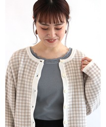 ehka sopo | レースクルーネック長袖カットソー(Tシャツ/カットソー)