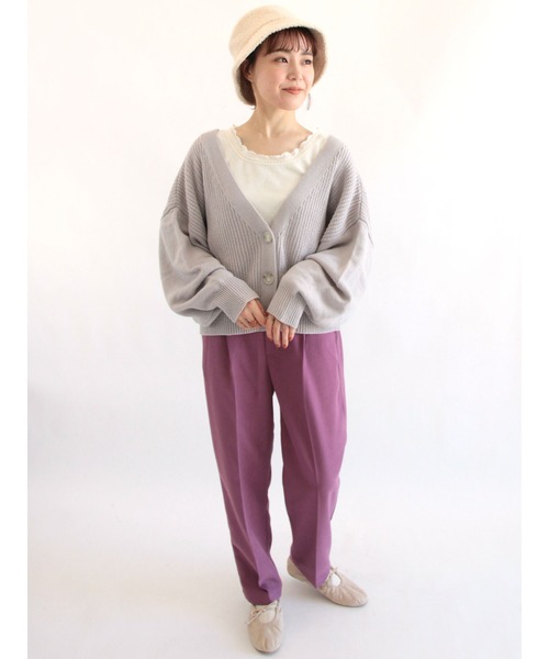 ehka sopo(エヘカソポ)の「レースクルーネック長袖カットソー(Tシャツ/カットソー・レディース・オフホワイト/ブラック/ピンク/グレー・フリ-)」の10枚目の写真
