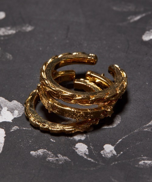 rehacer（レアセル）の「rehacer : Fork Link Ring - 3set - Made in Japan  / フォークリング-3 セットメイドインジャパン（リング・メンズ・シルバー/ゴールド・FREE）」の2枚目の写真