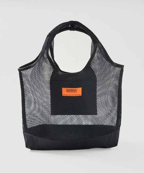 UNIVERSAL OVERALL（ユニバーサルオーバーオール）の「【UNIVERSAL OVERALL】MESH TOTE BAG / メッシュトートバック（トートバッグ・レディース・ベージュ/グリーン/ブラック・FREE）」の2枚目の写真