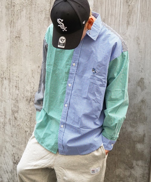 VENCEEXCHANGE（ヴァンスエクスチェンジ）の「【WEB限定】ブロードワンポイント刺繍ビッグシルエットシャツ　　カレッジ/オーバーサイズ/無地/切り替え/（シャツ/ブラウス・メンズ・ホワイト/ブラック/スカイブルー/ライトカーキ/クリアグリーン/ブルー/コーラル/その他31・M/L）」の7枚目の写真