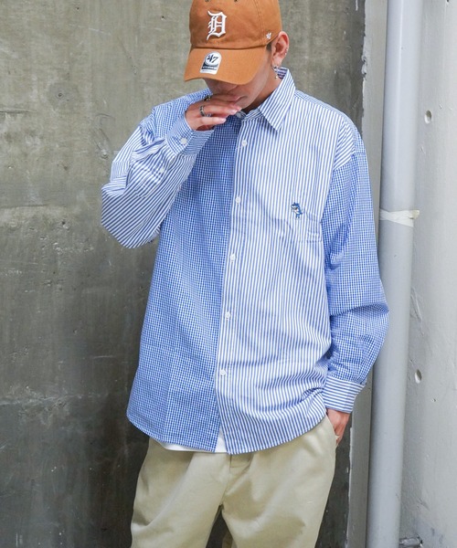 VENCEEXCHANGE（ヴァンスエクスチェンジ）の「【WEB限定】ブロードワンポイント刺繍ビッグシルエットシャツ　　カレッジ/オーバーサイズ/無地/切り替え/（シャツ/ブラウス・メンズ・ホワイト/ブラック/スカイブルー/ライトカーキ/クリアグリーン/ブルー/コーラル/その他31・M/L）」の8枚目の写真